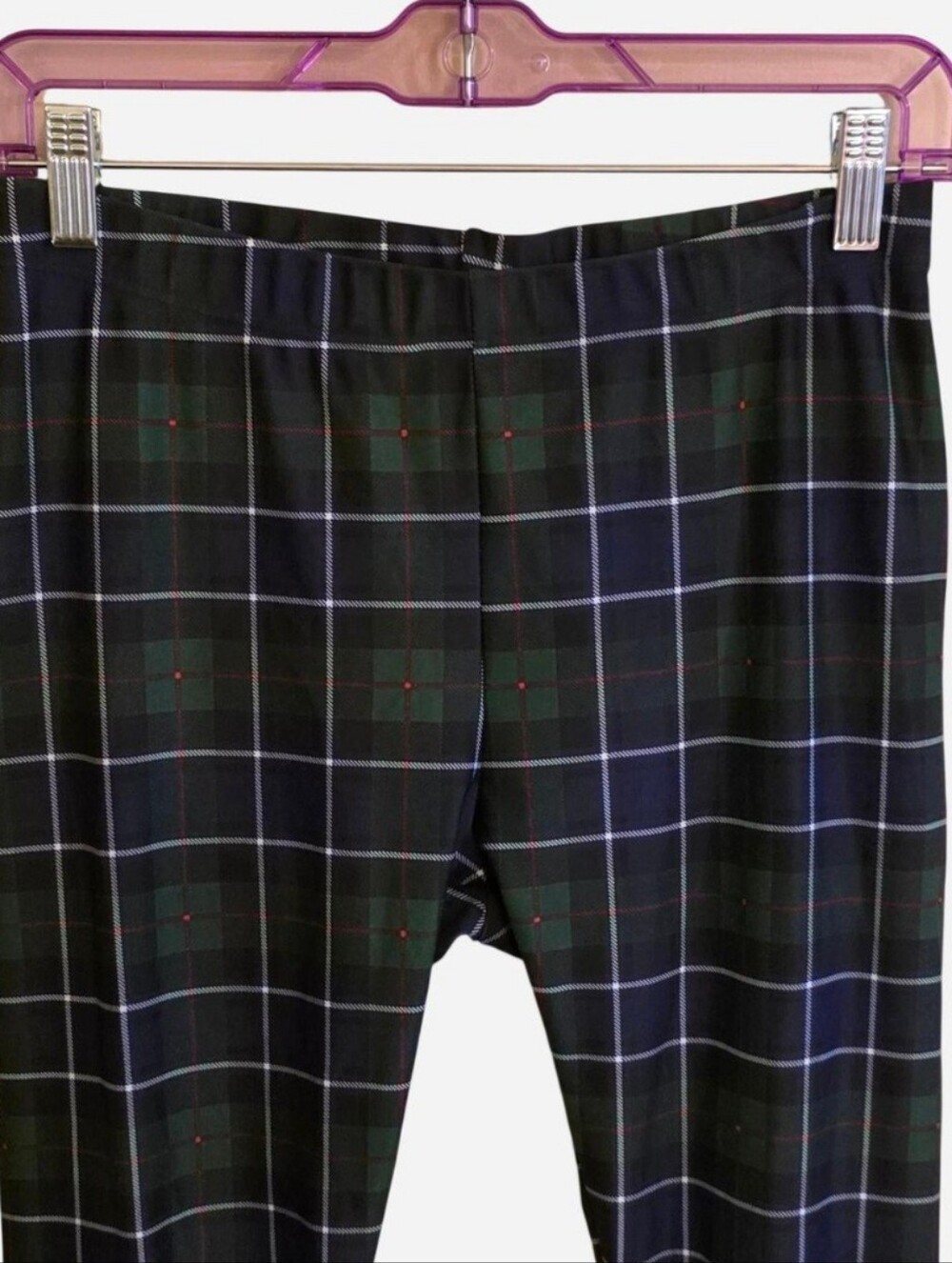 Poprageous Blue & Green Great Scott Leggings Size XL, Punk, Plaid, Tartan - Picture 4 of 8